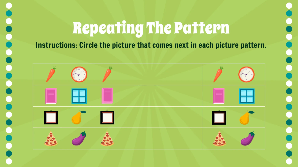 Free Using Objects and Colors to Make Patterns Template to Edit Online