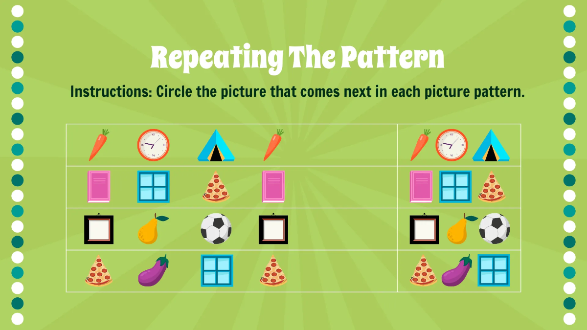 Free Using Objects and Colors to Make Patterns Template to Edit Online