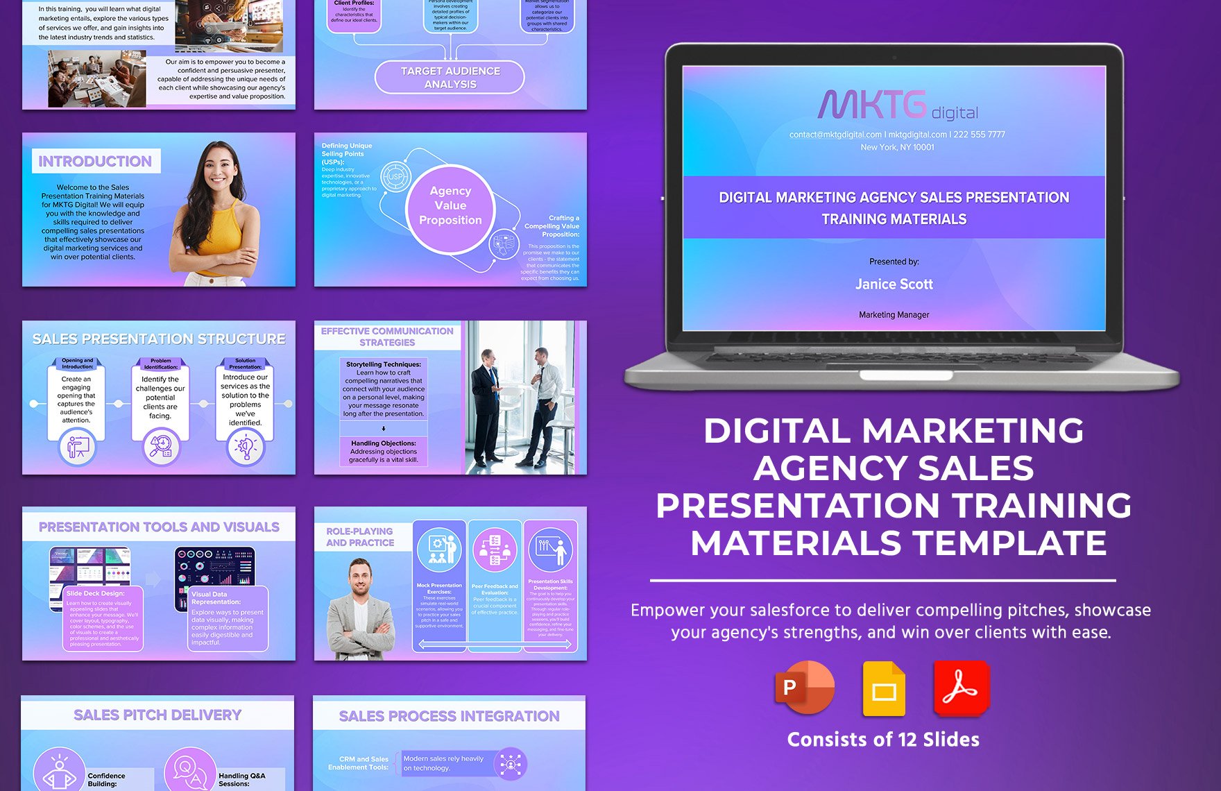 Digital Marketing Agency Sales Presentation Training Materials Template
