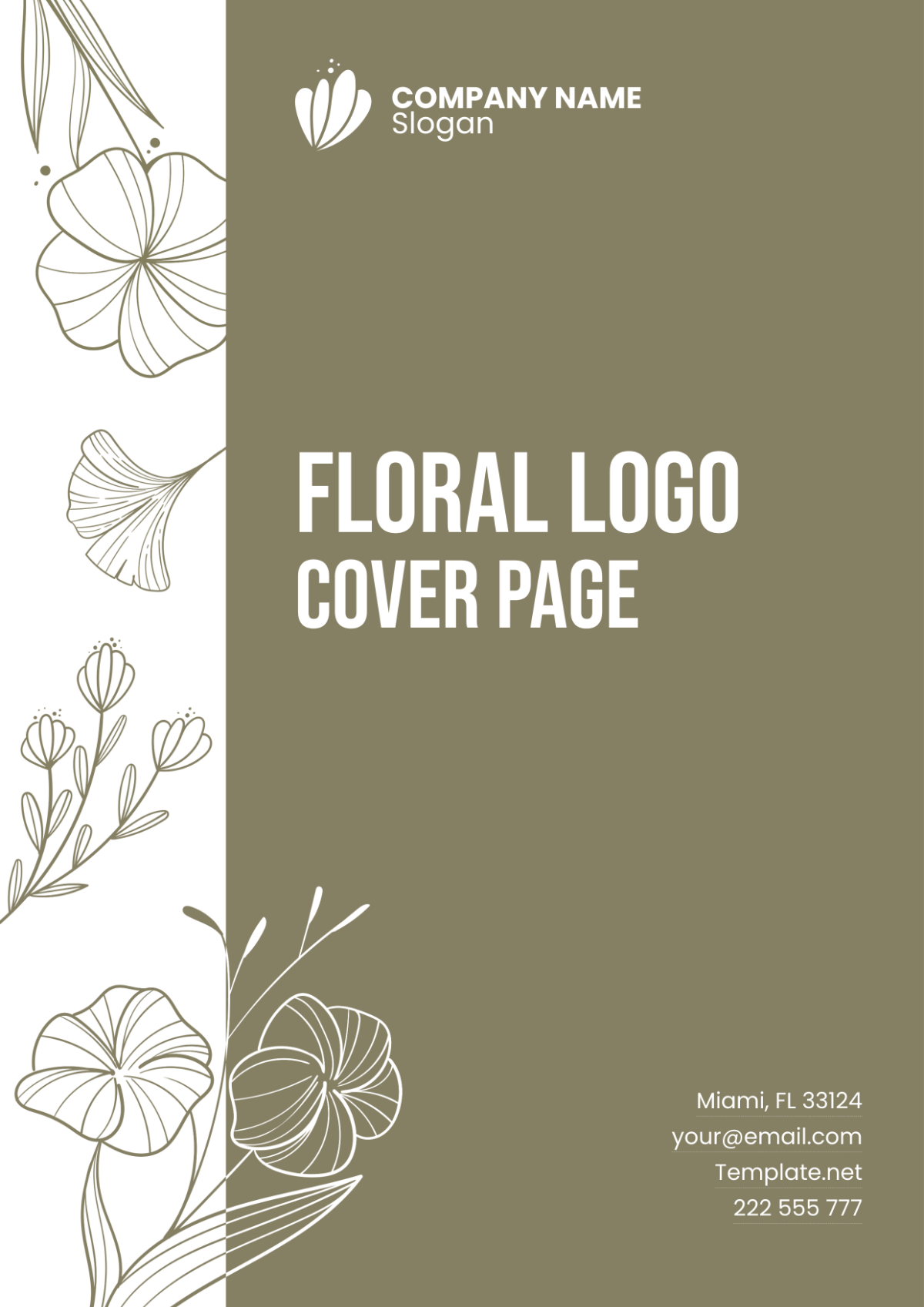 Floral Logo Cover Page Template - Edit Online & Download Example ...