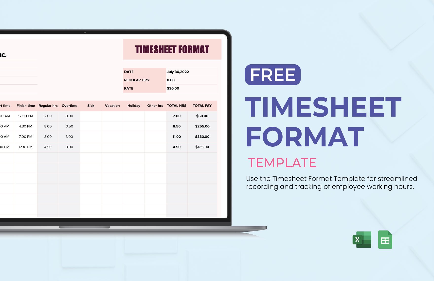Timesheet Format Template