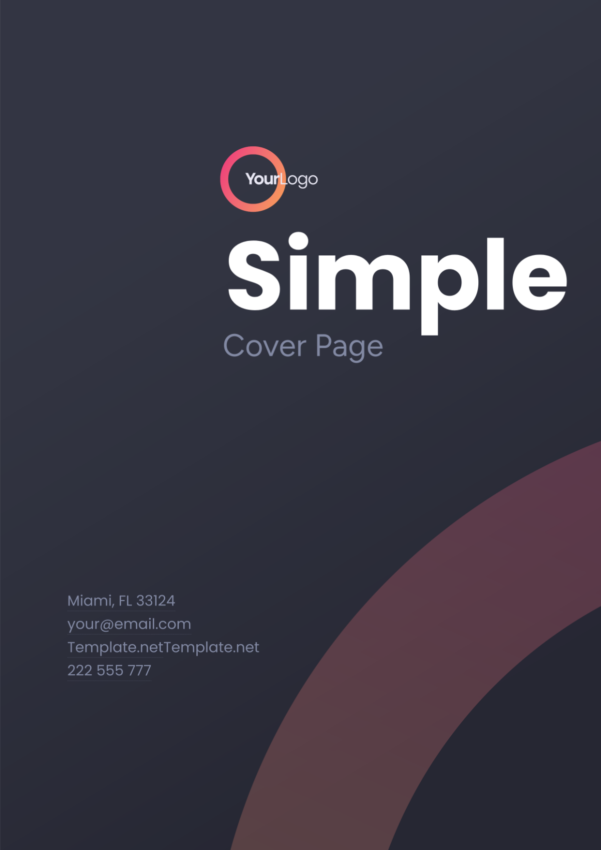 Free Simple Cover Page Logo Template