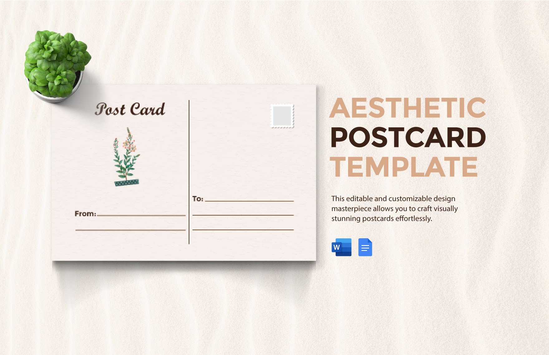 Aesthetic Postcard Template in Word, Google Docs