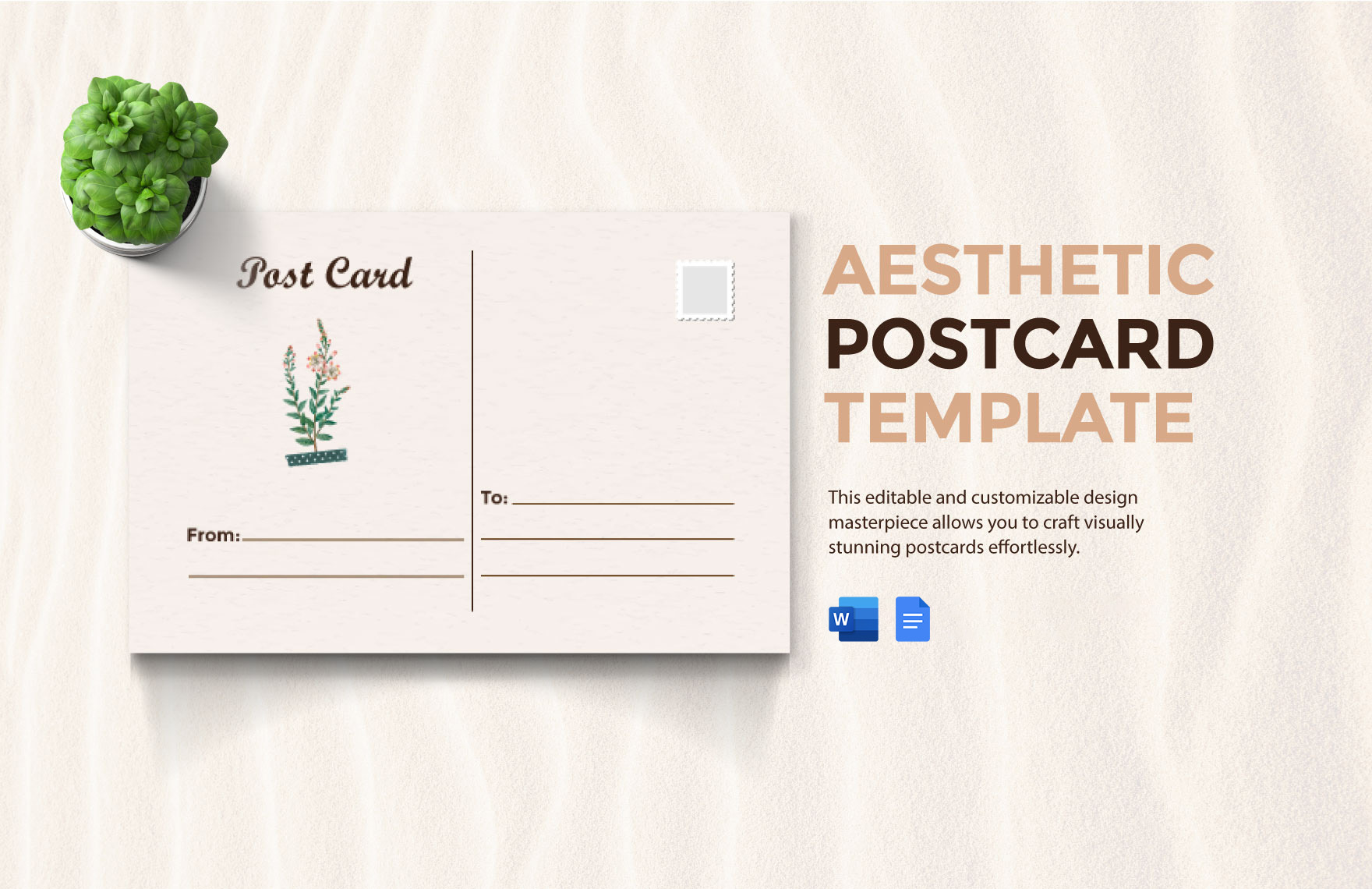 Aesthetic Postcard Template in Word - Download | Template.net