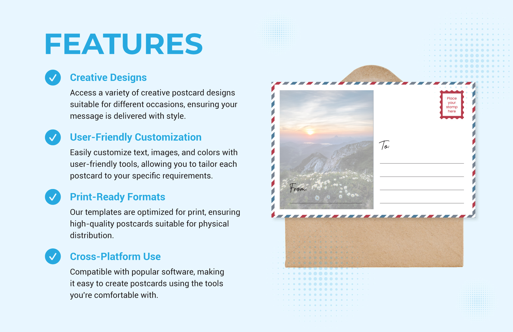 Free Postcard Layout Template Download in Word