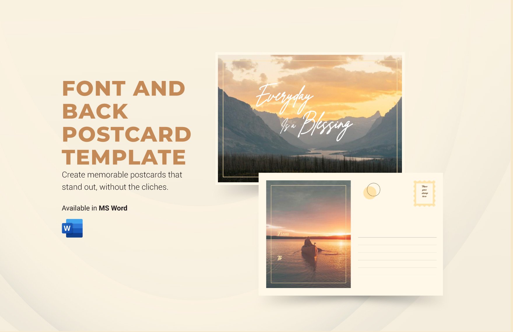 Front and Back Postcard Template