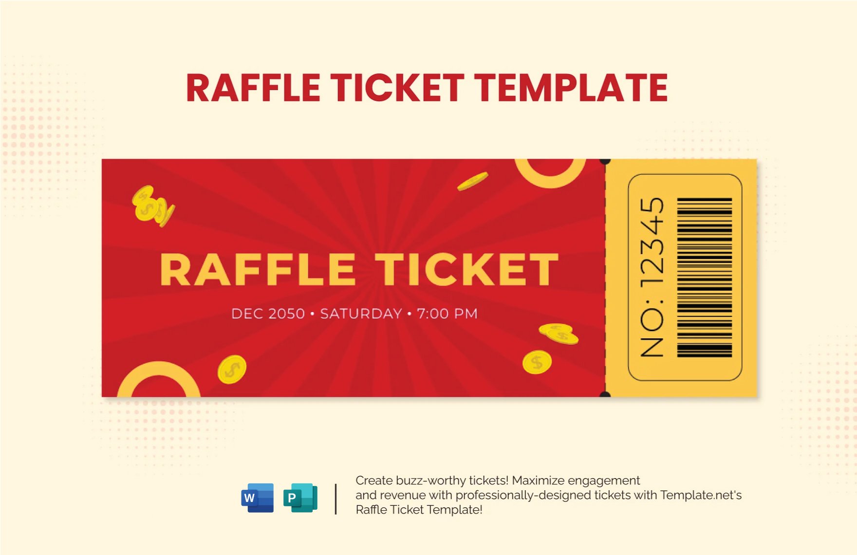 Raffle Ticket Template in Word, Publisher