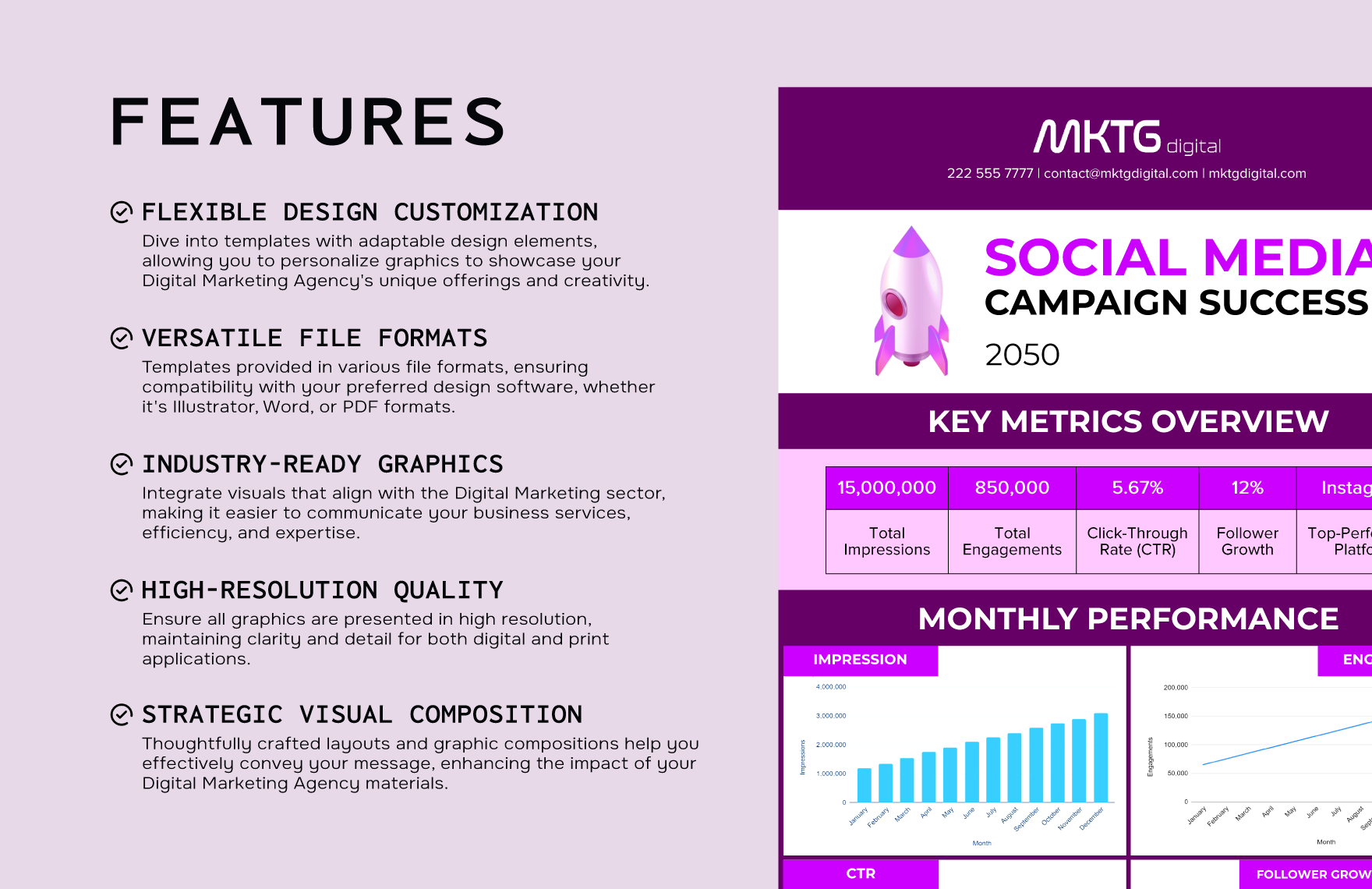 Digital Marketing Agency Statistical Infographic Template