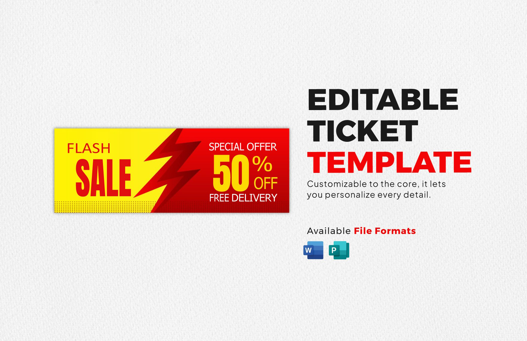 Editable Ticket Template in Word, Publisher