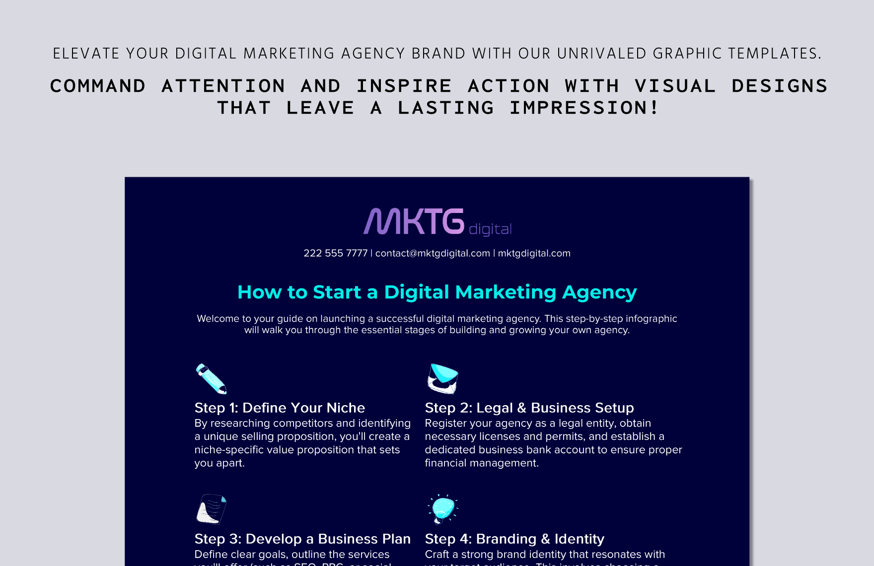 Digital Marketing Agency How-To Infographic Template
