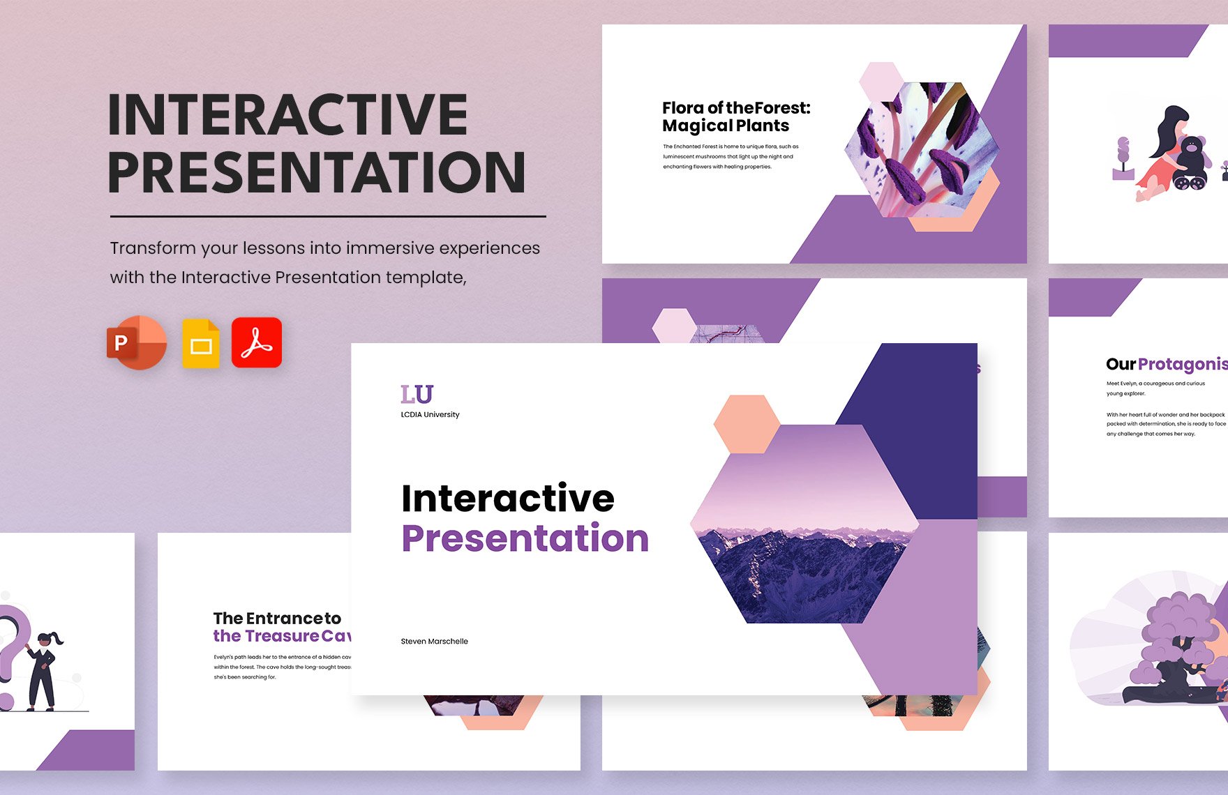 Interactive Template in PDF, PowerPoint, Google Slides