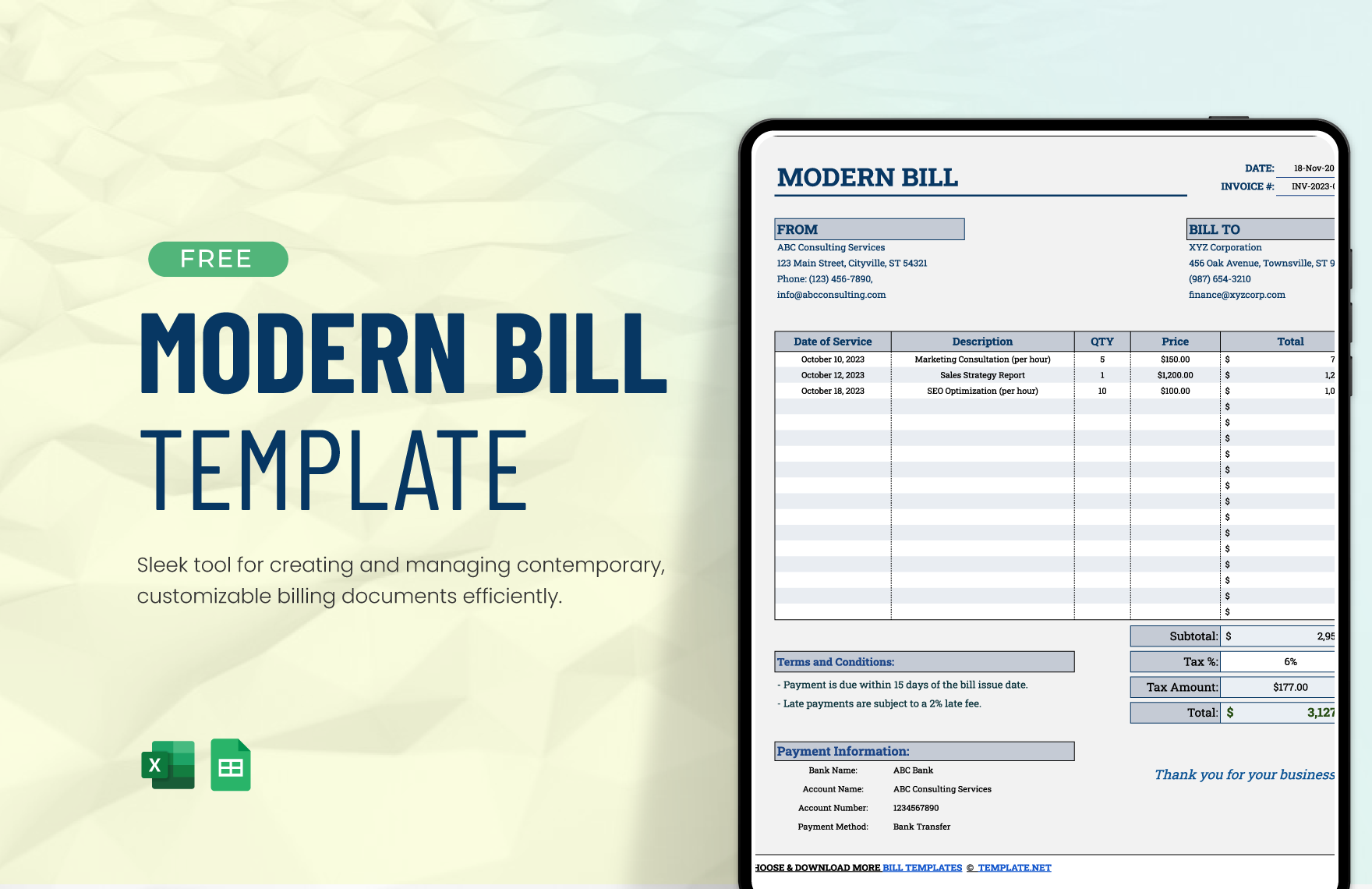 Modern Bill Template