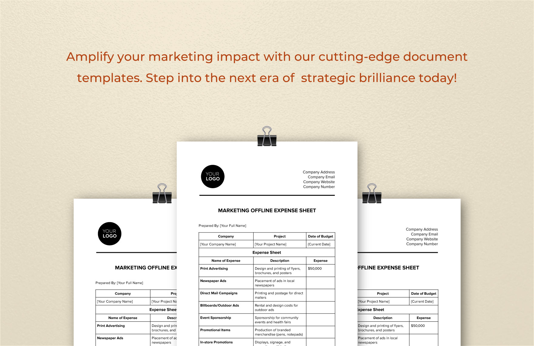 Marketing Offline Expense Sheet Template