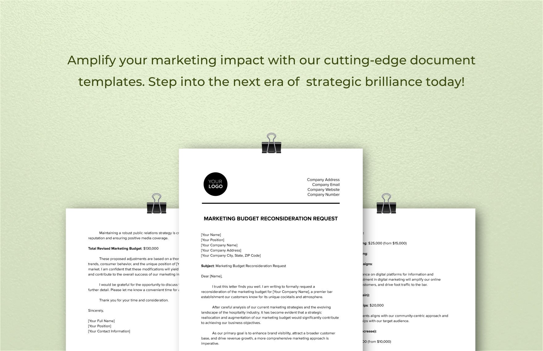 Marketing Budget Reconsideration Request Template