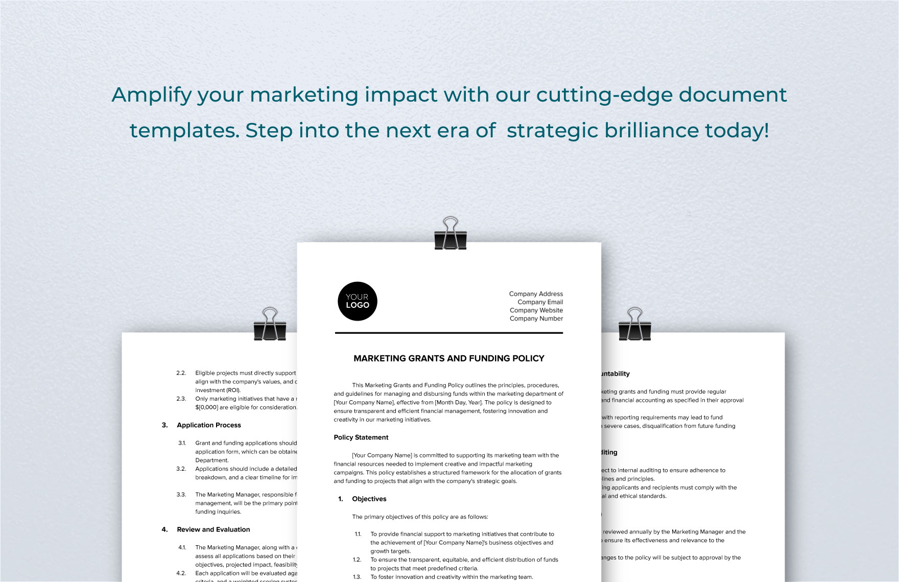 Marketing Grants and Funding Policy Template