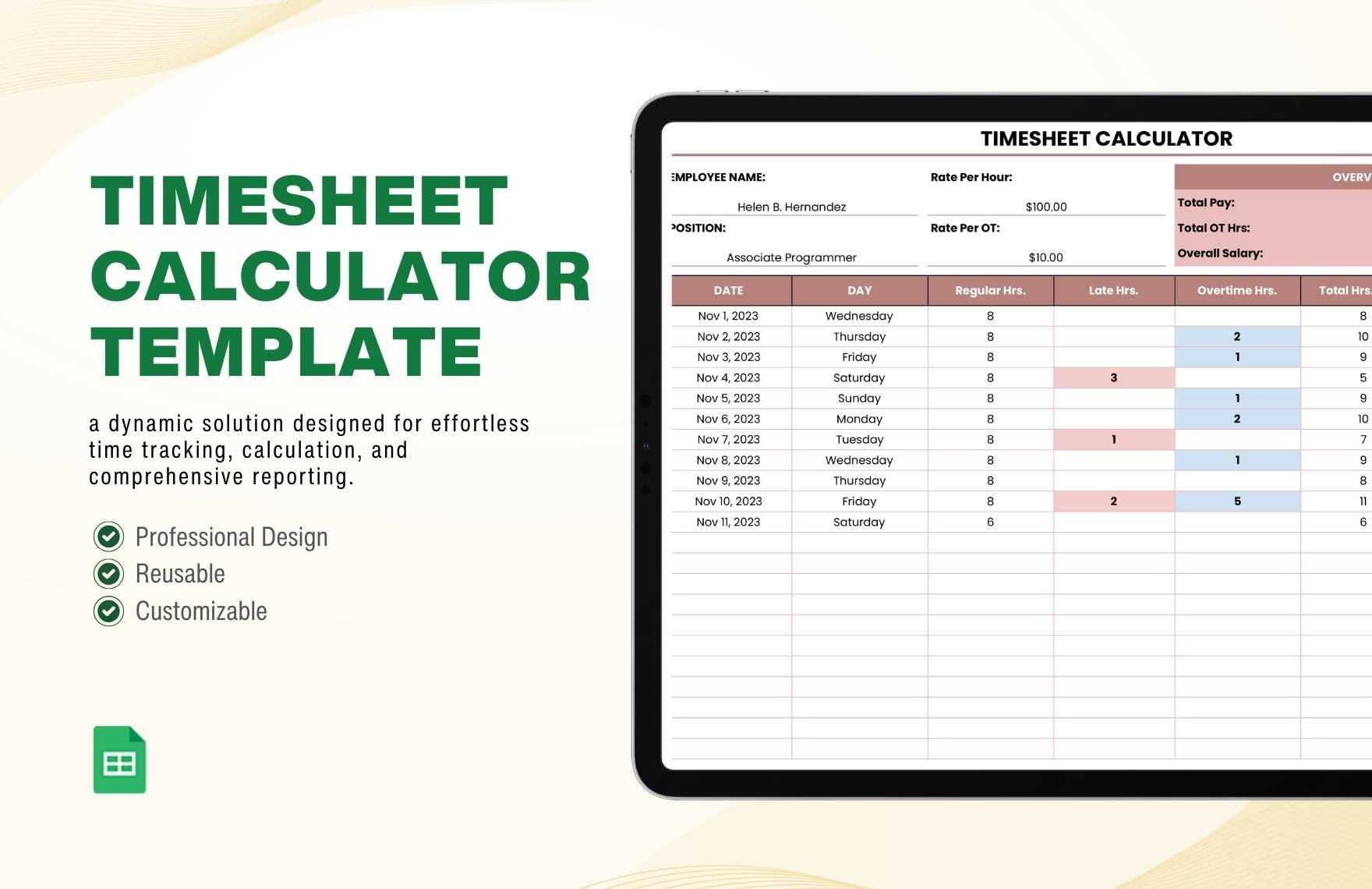 Timesheet Calculator Template
