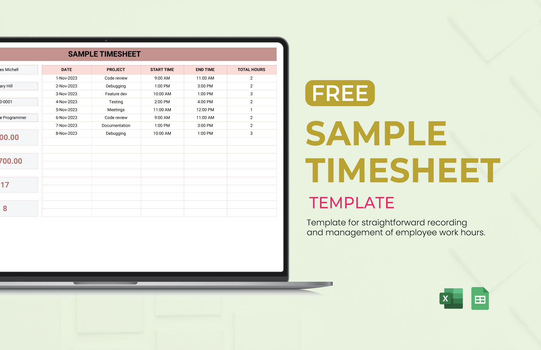 Sample Timesheet Template