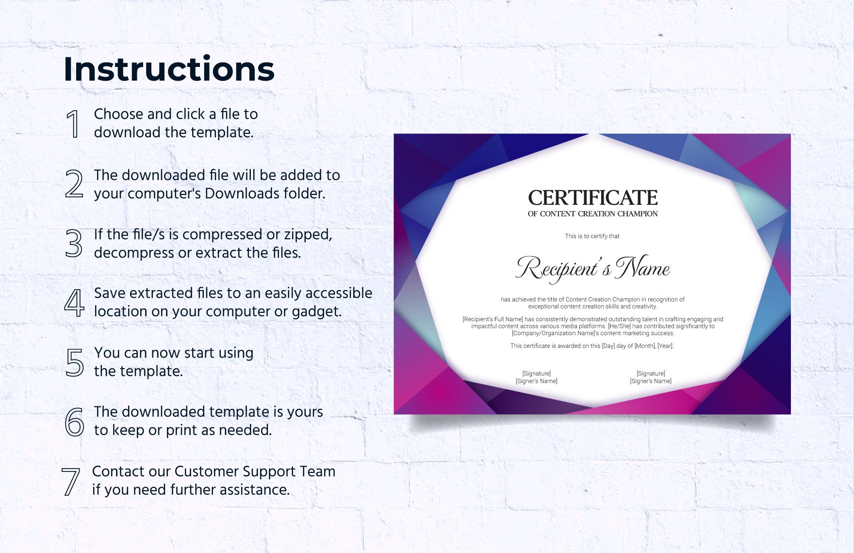 Content Creation Champion Certificate Template