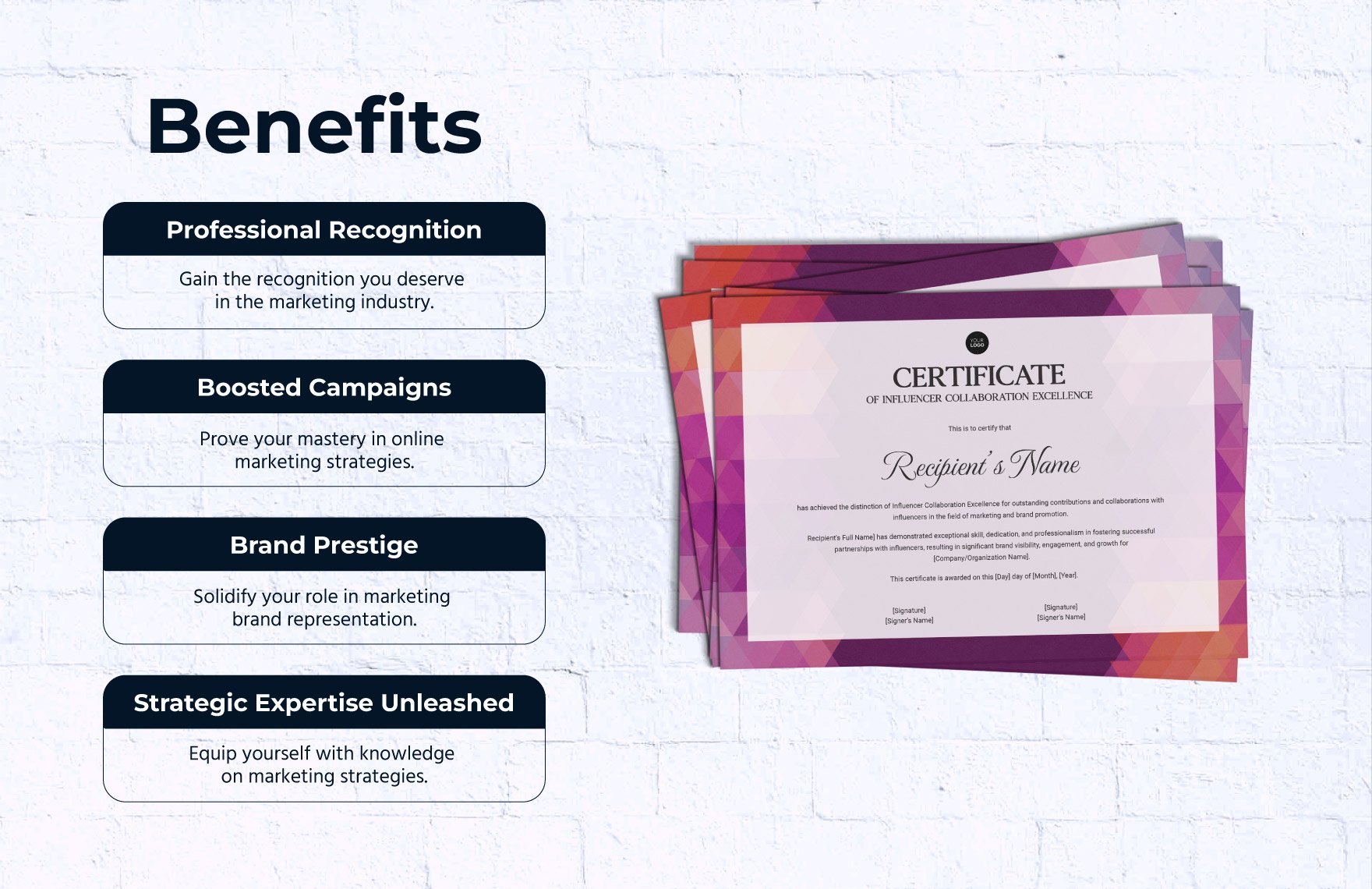 Influencer Collaboration Excellence Certificate Template