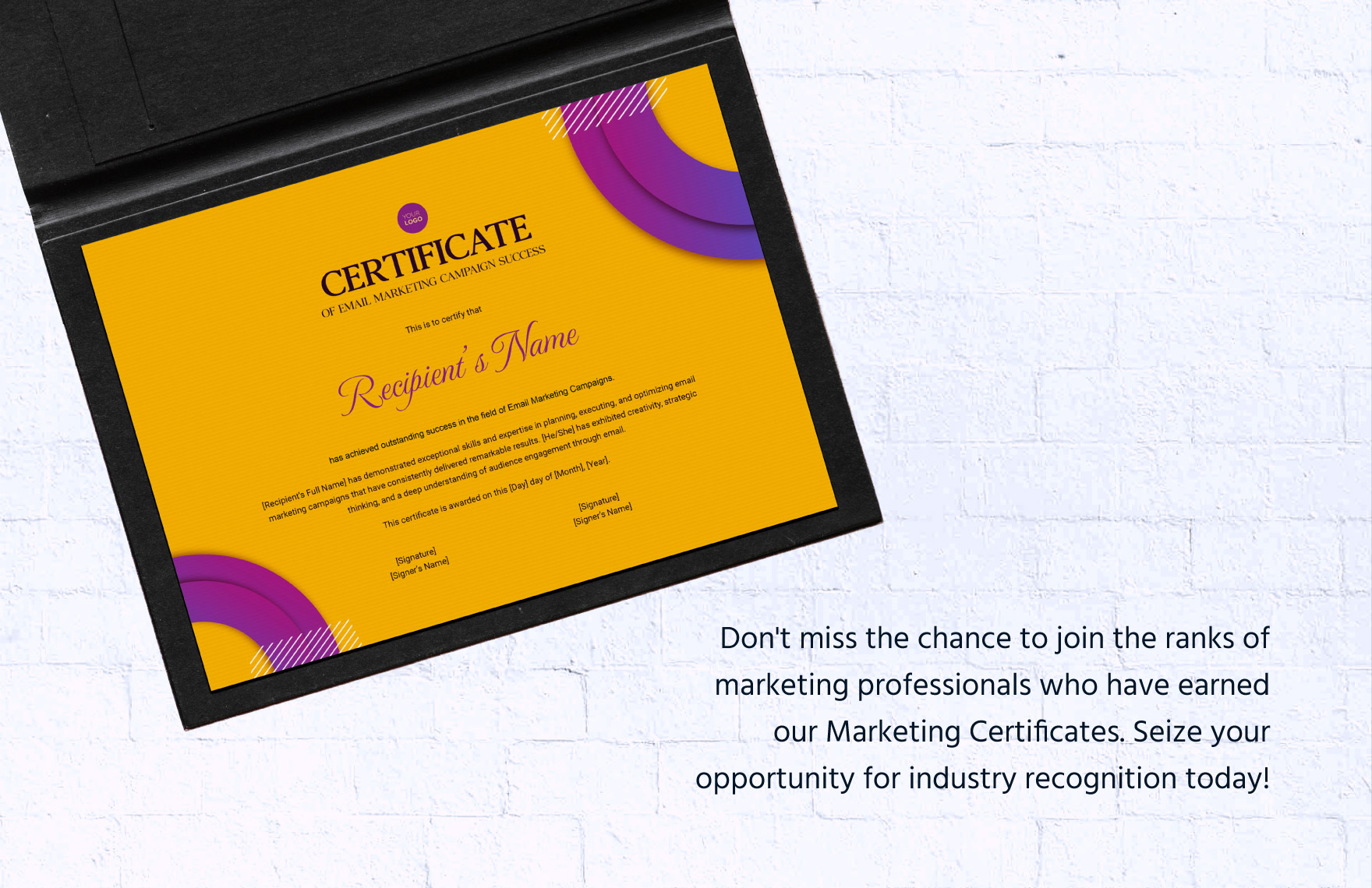 Email Marketing Campaign Success Certificate Template