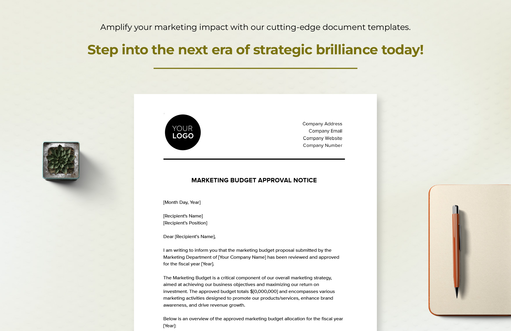 Marketing Budget Approval Notice Template