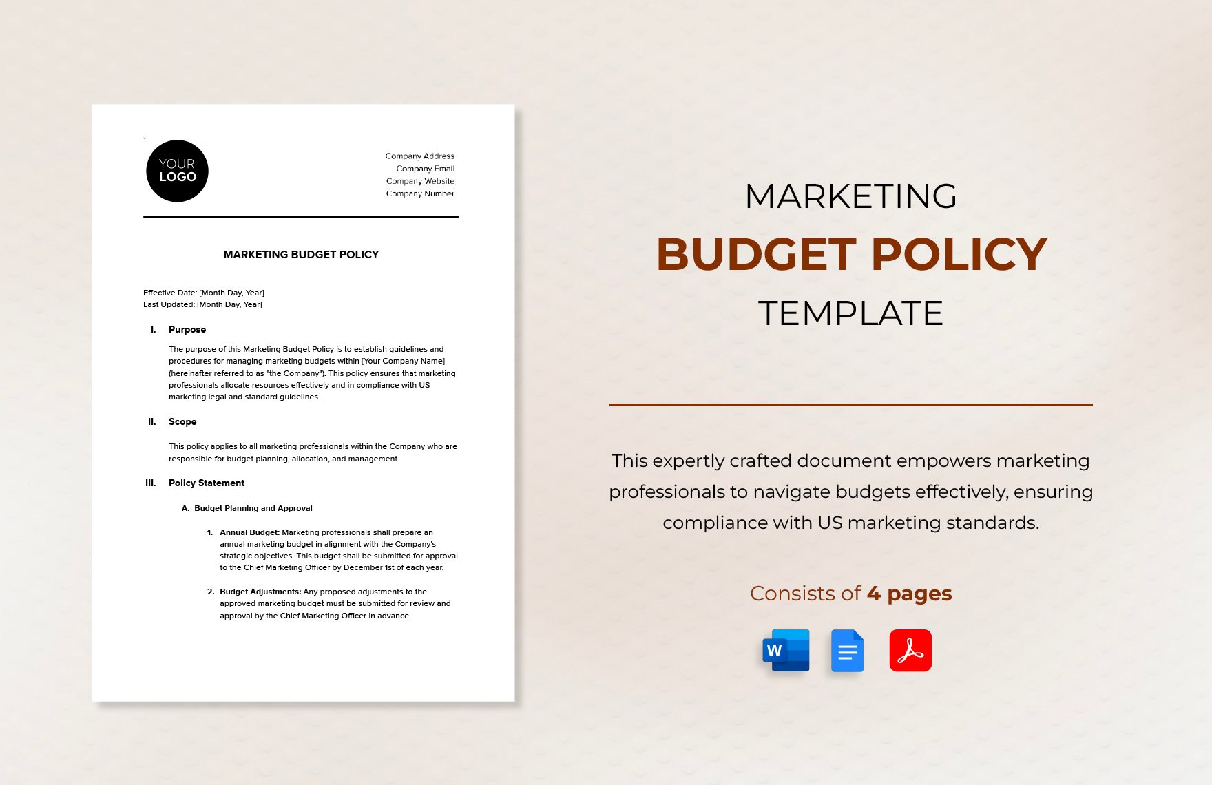 Marketing Budget Policy Template