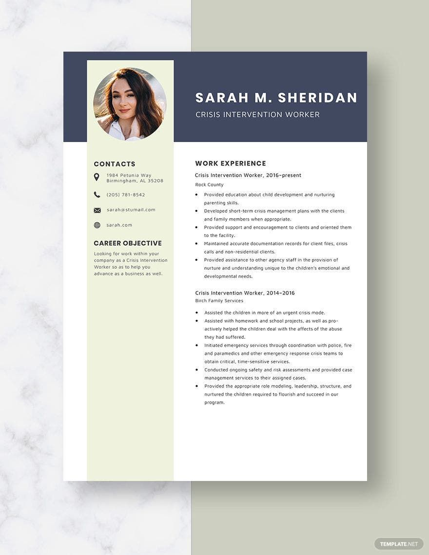 Free Crisis Intervention Worker Resume Template