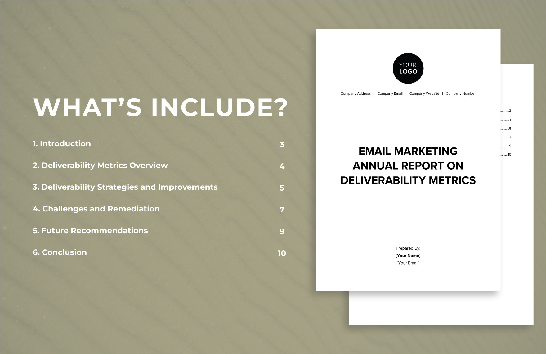 Email Marketing Annual Report on Deliverability Metrics Template