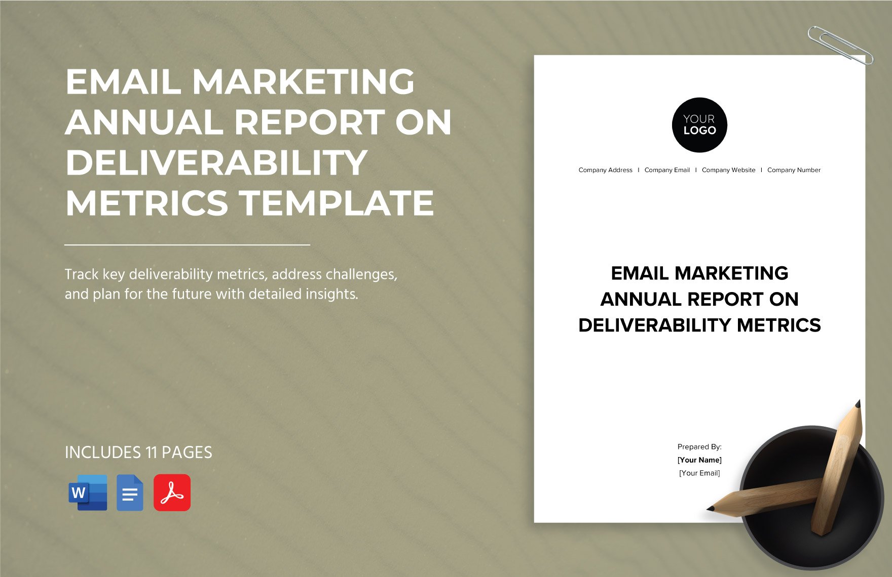 Email Marketing Annual Report on Deliverability Metrics Template
