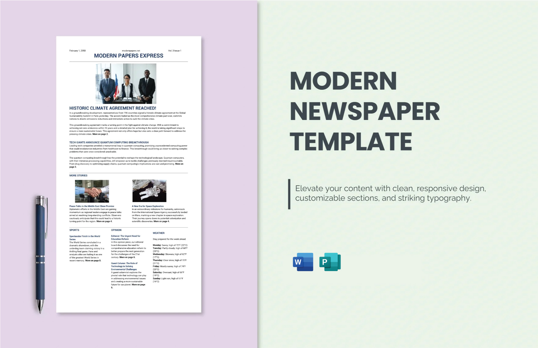 FREE Newspaper Template - Download in Word, Google Docs, PDF ...