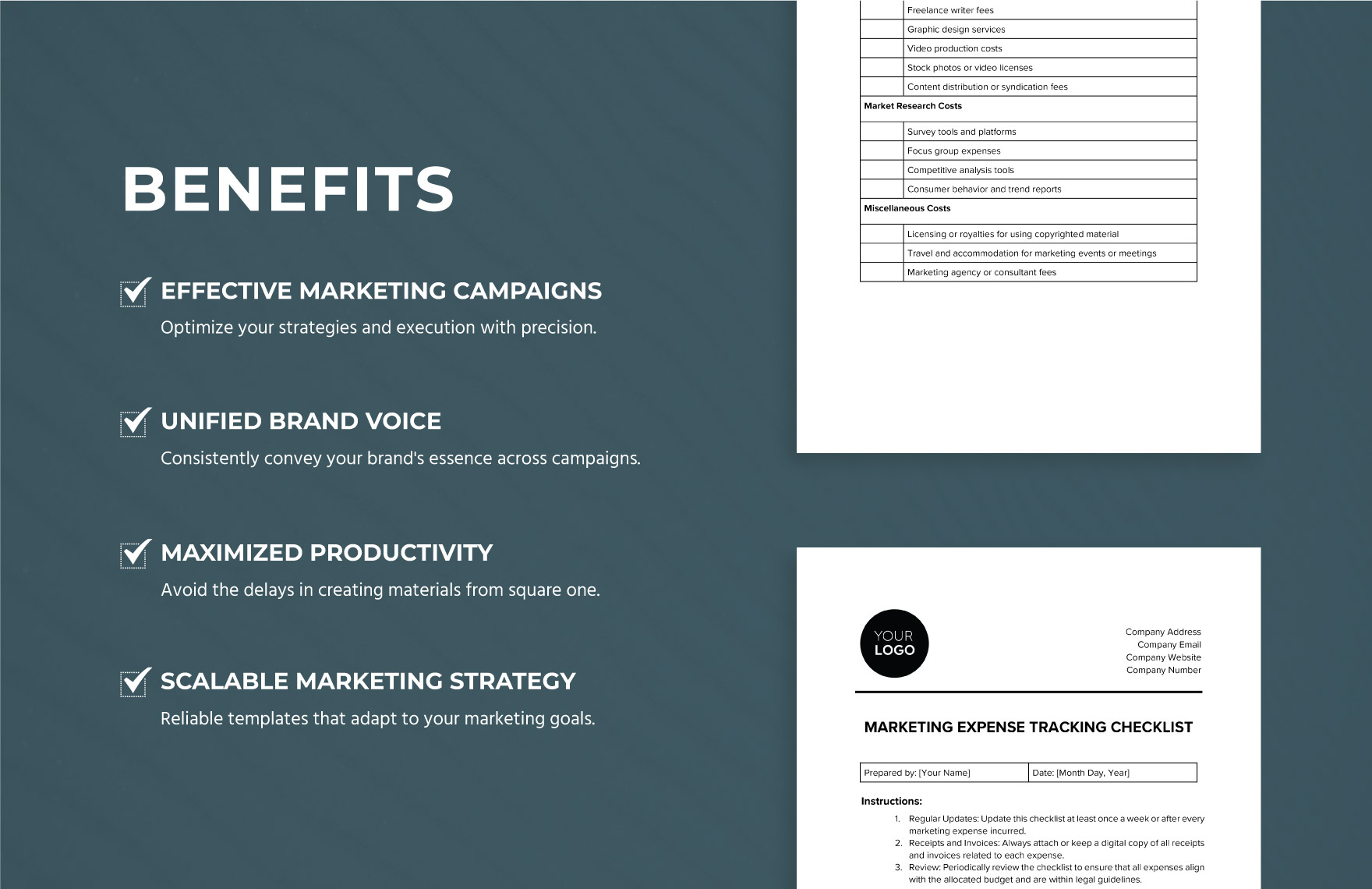 Marketing Expense Tracking Checklist Template