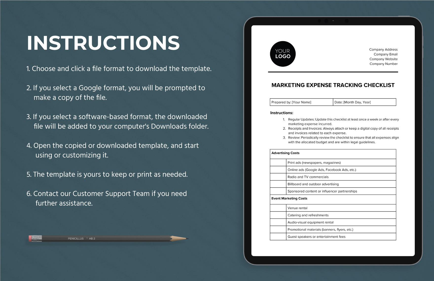Marketing Expense Tracking Checklist Template