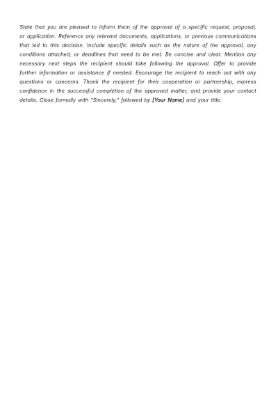 Free Blank Formal Approval Letter Template to Edit Online