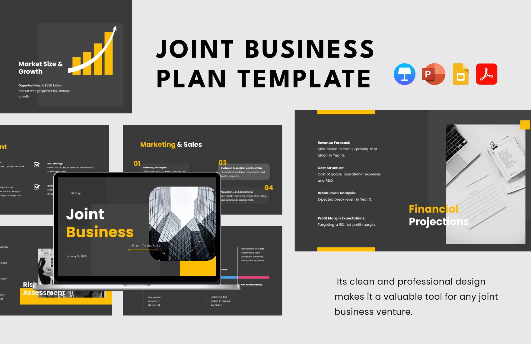 Free Joint Business Plan Template in PDF, PowerPoint, Google Slides, Apple Keynote