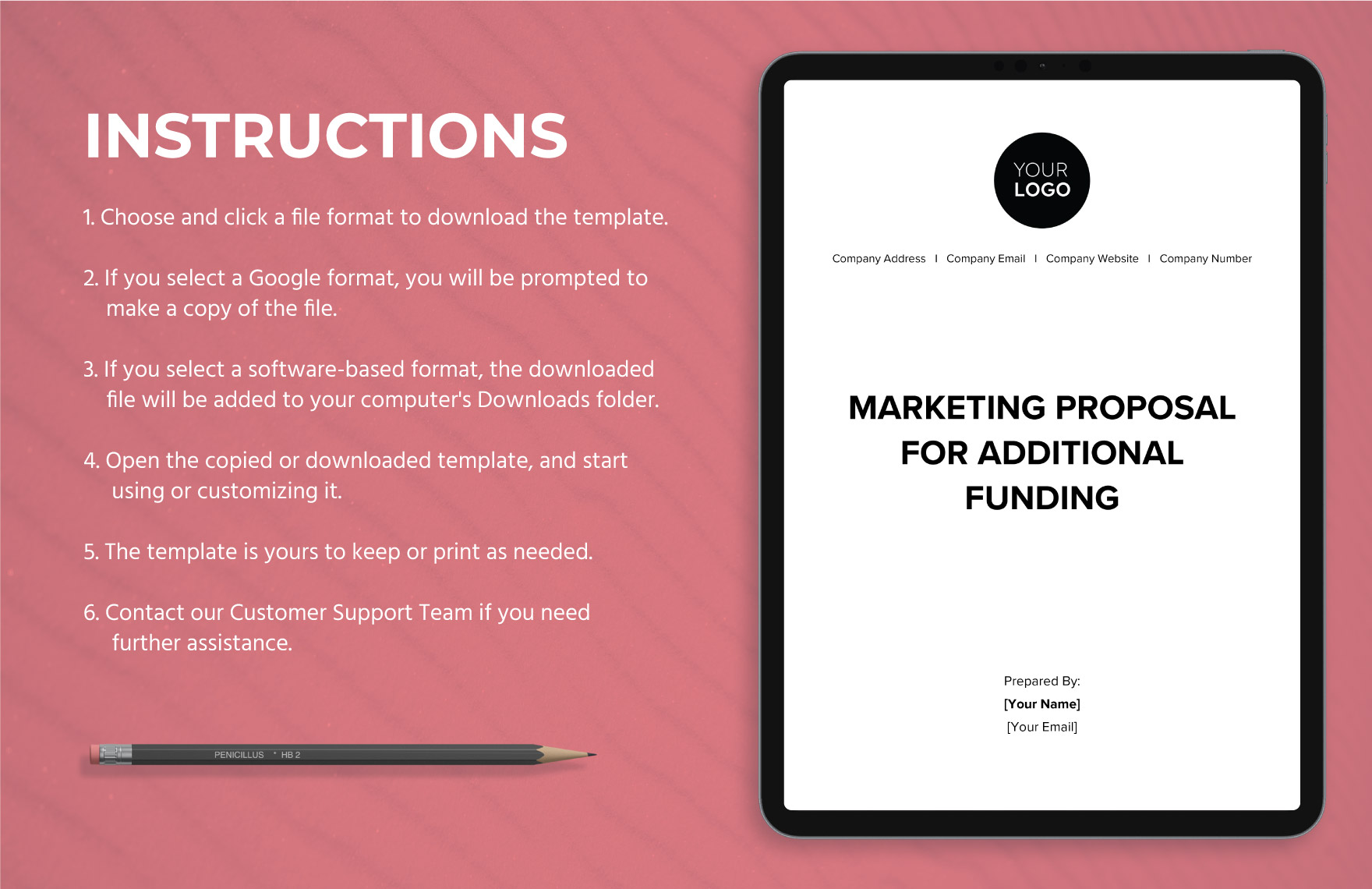 Marketing Proposal for Additional Funding Template