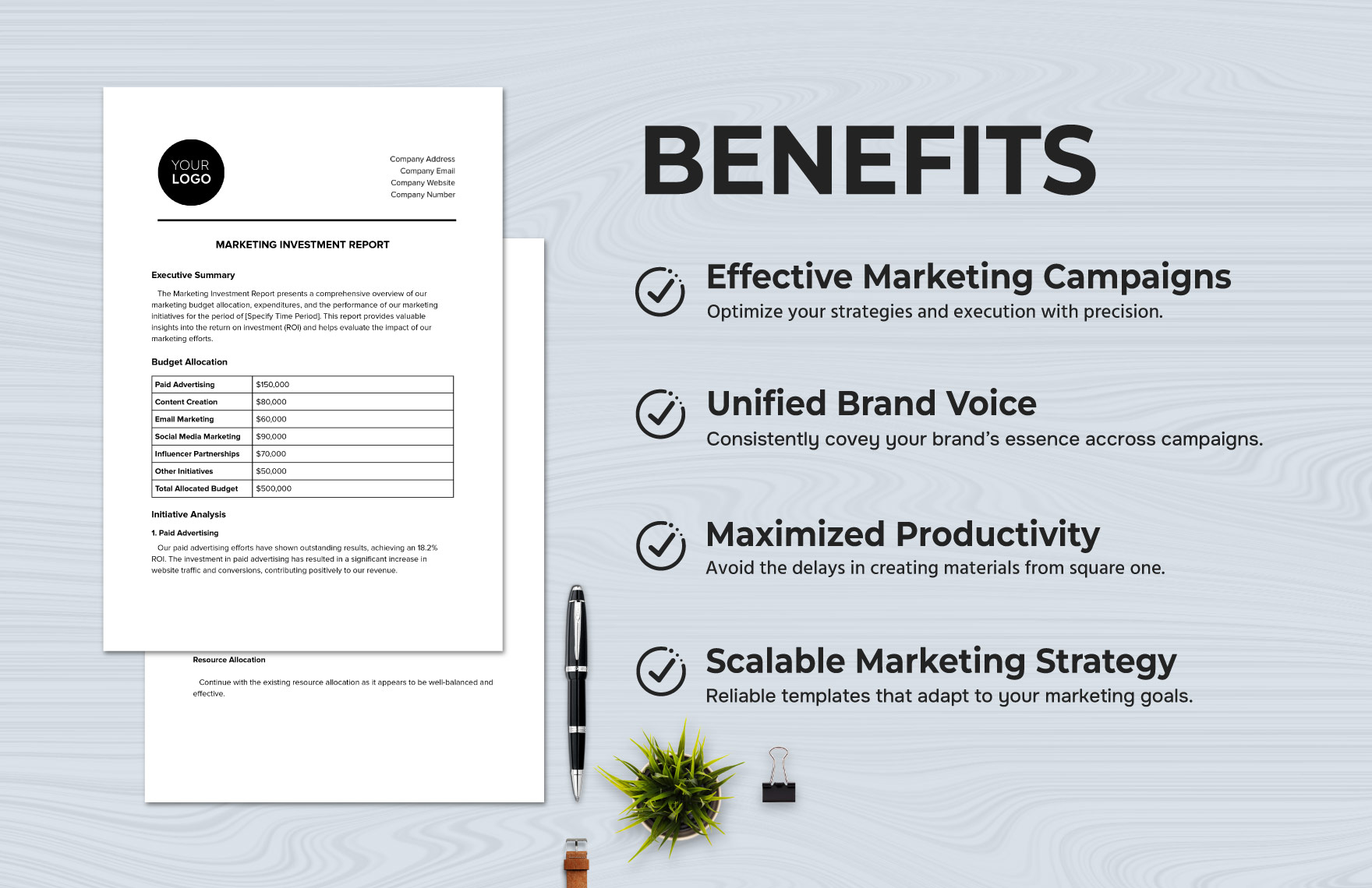 Marketing Investment Report Template