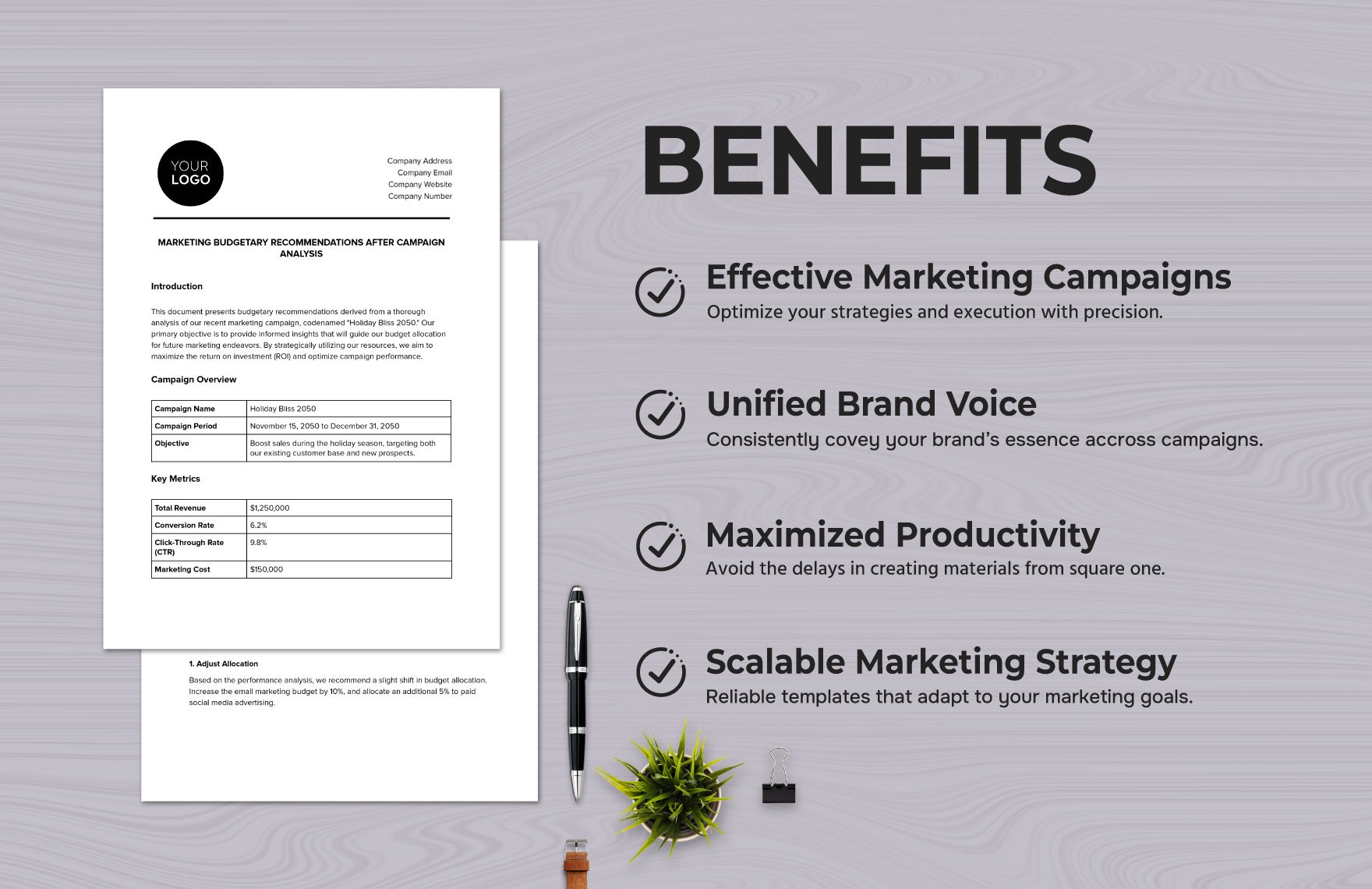 Marketing Budgetary Recommendations after Campaign Analysis Template