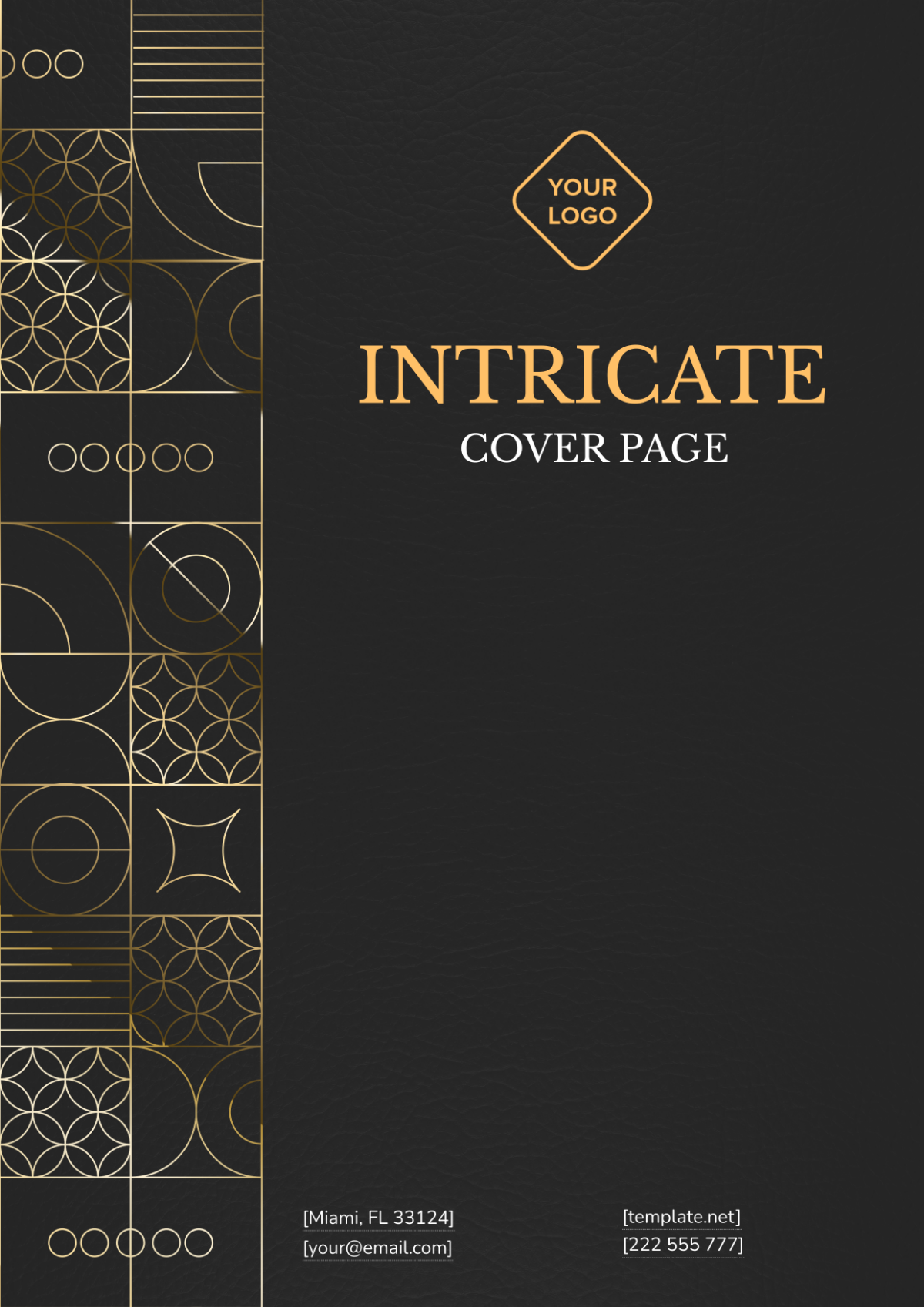 Intricate Cover Page Design