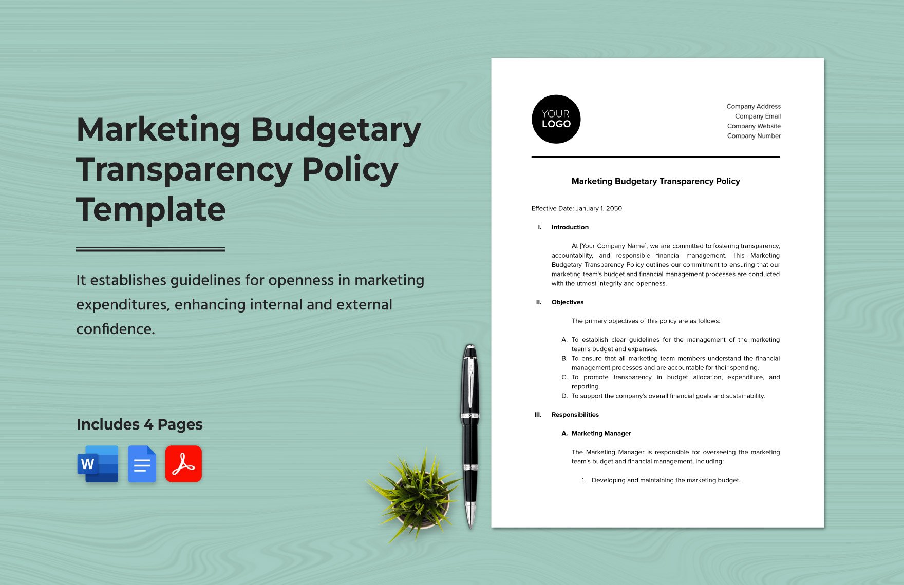 Marketing Budgetary Transparency Policy Template