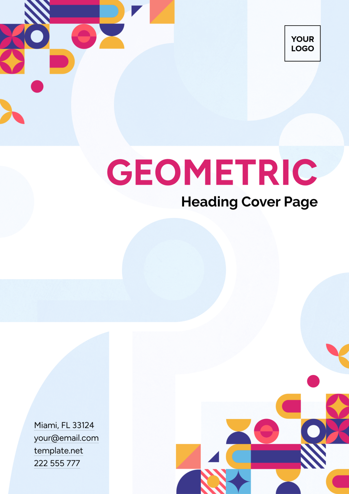 Free Geometric Heading Cover Page Template