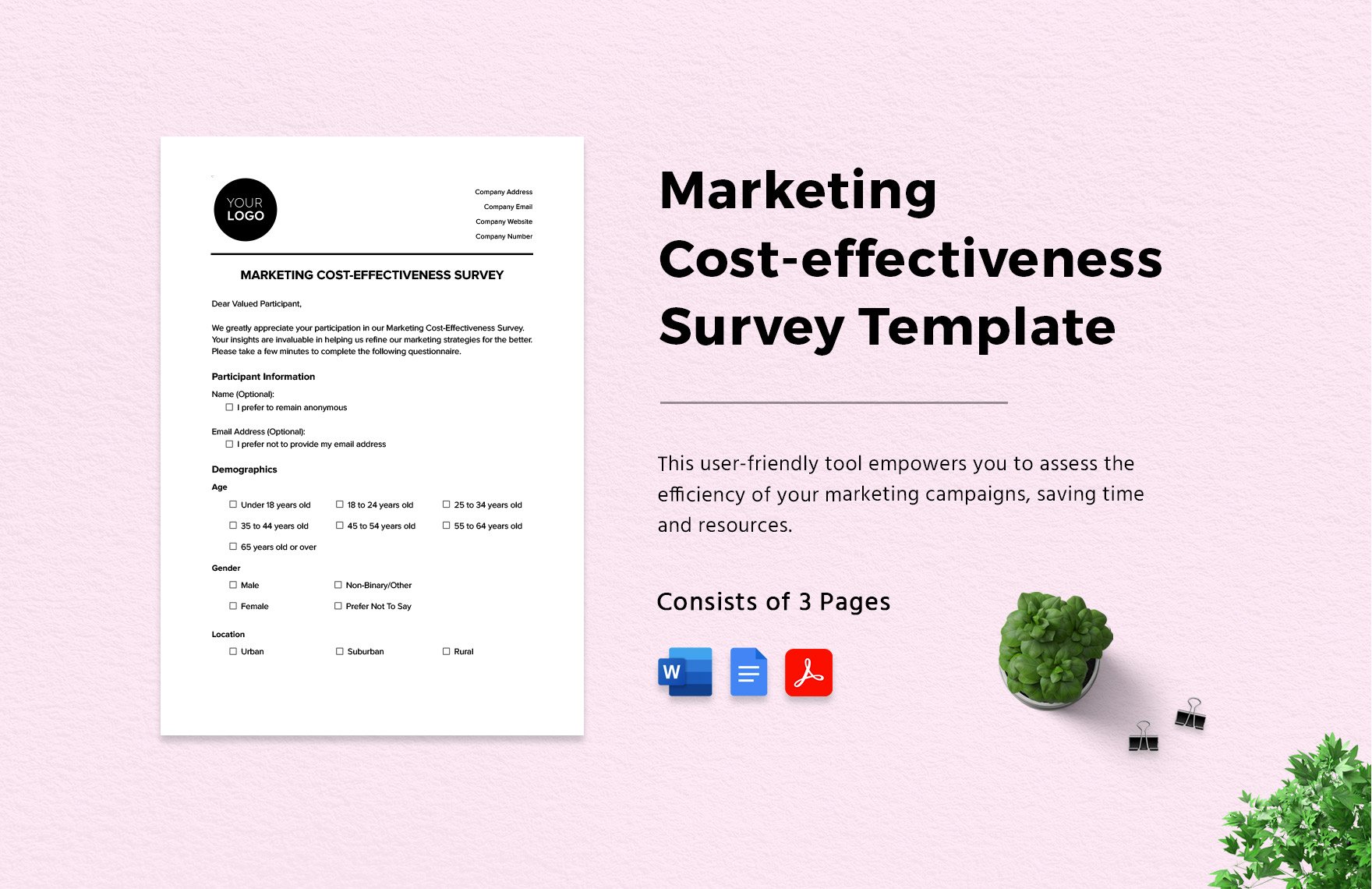 Marketing Cost-effectiveness Survey Template