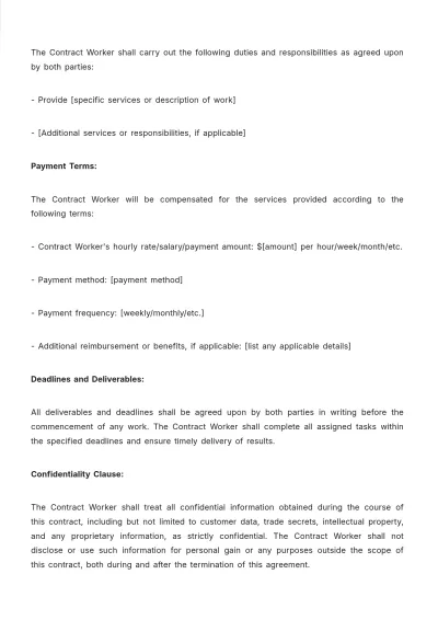Free Contract Worker Offer Letter Template to Edit Online