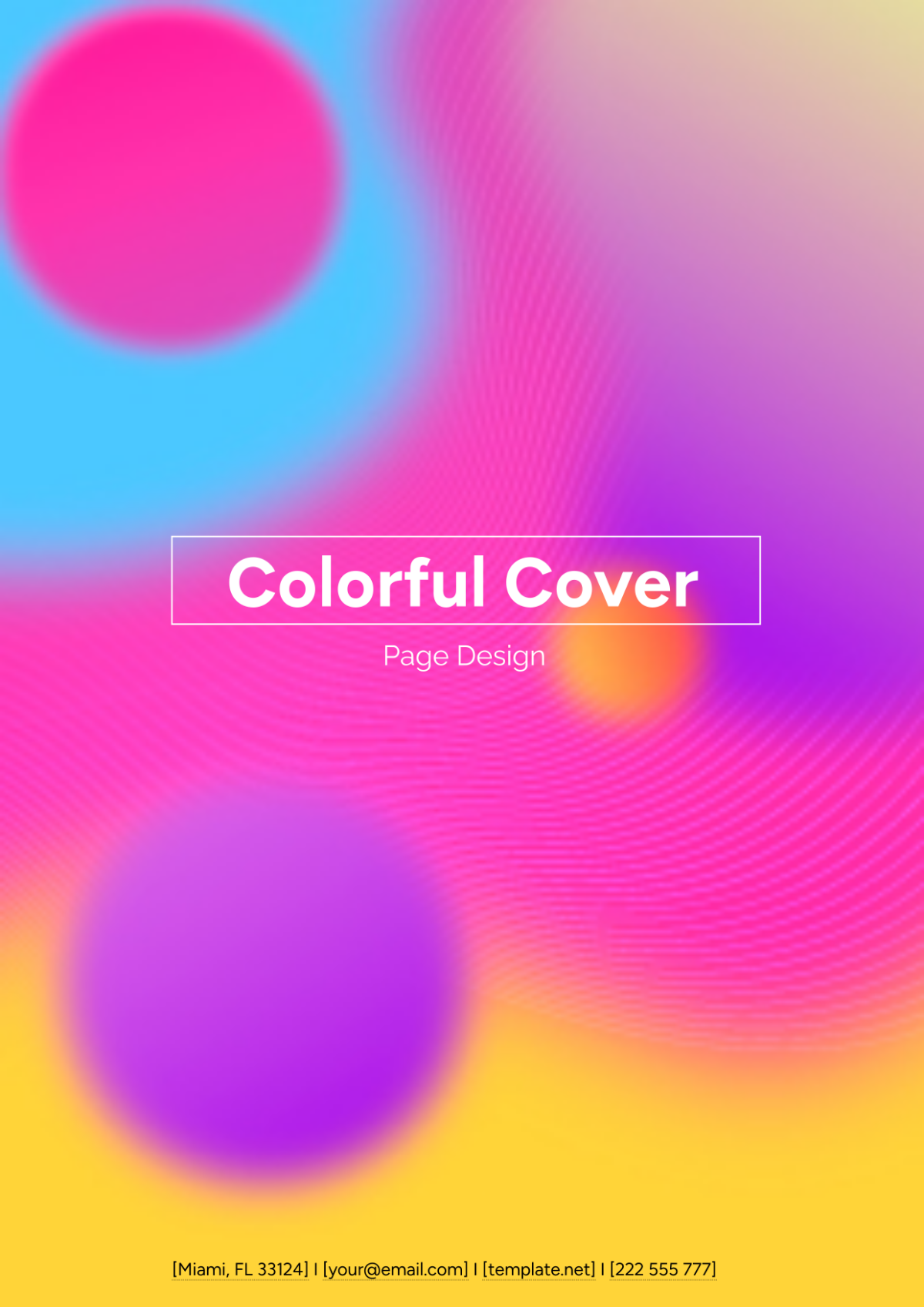 Free Colorful Cover Page Design Template
