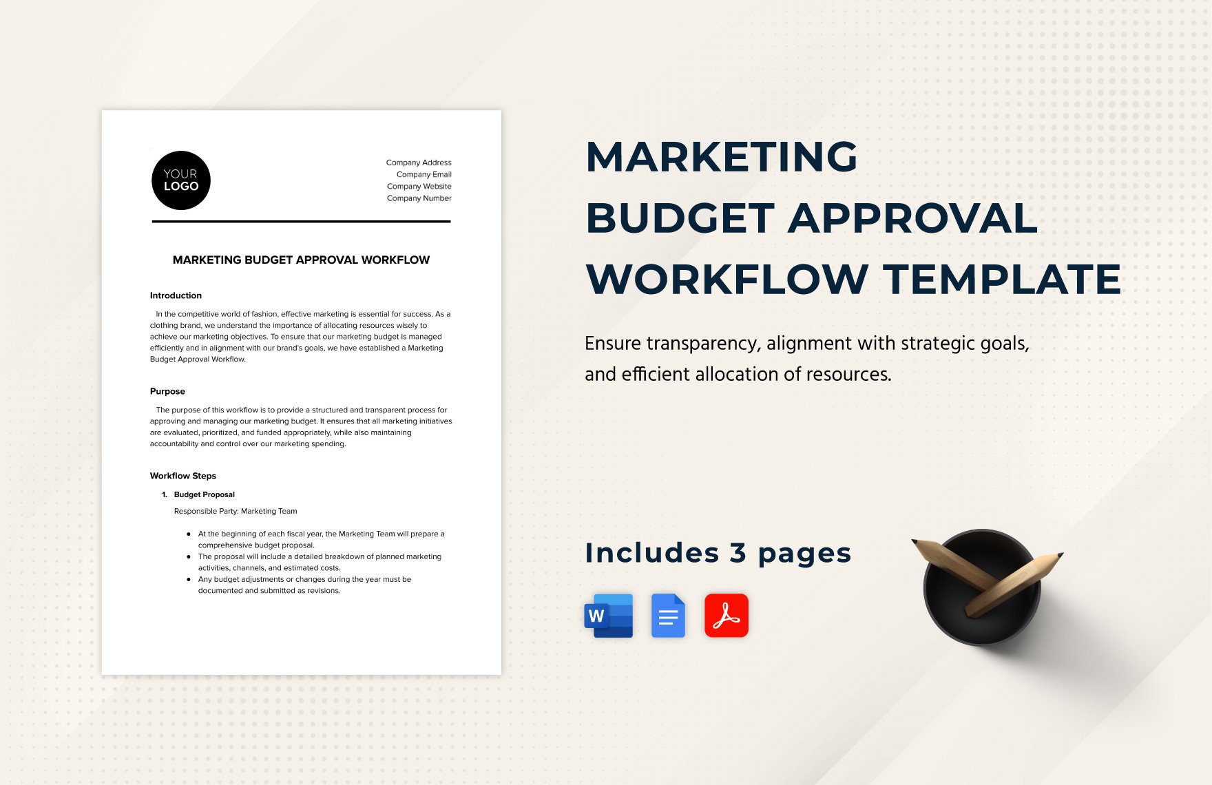 Marketing Budget Approval Workflow Template