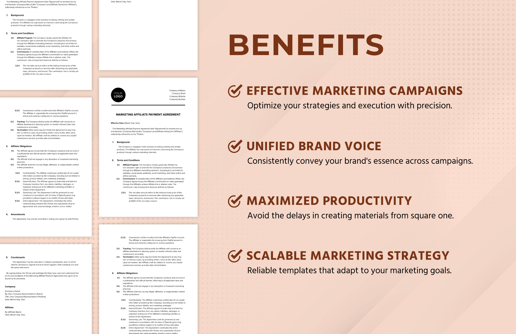 Marketing Affiliate Payment Agreement Template