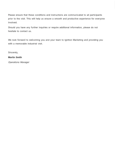 Free Approval Letter for Industrial Visit  Template to Edit Online