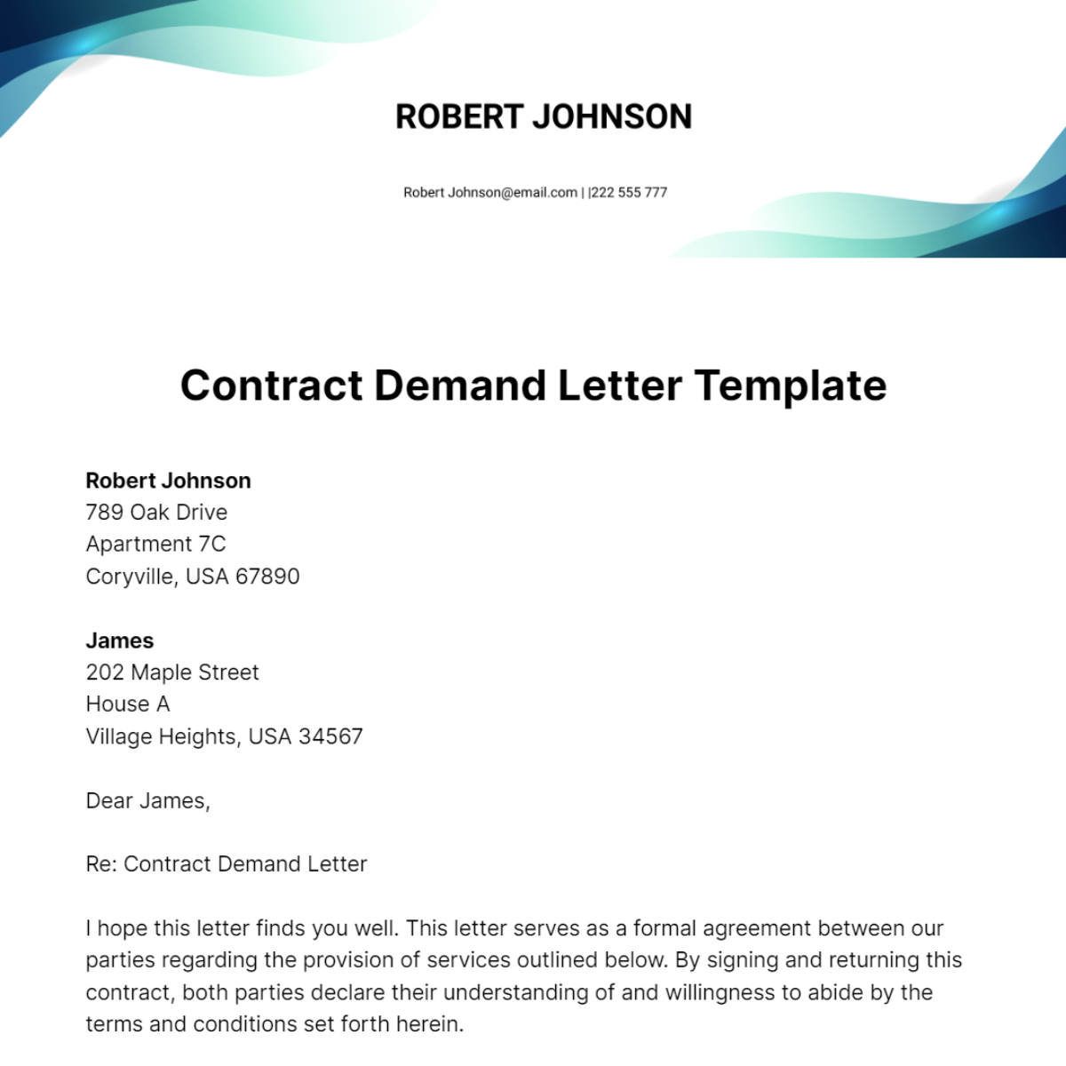 Free Contract Demand Letter Template
