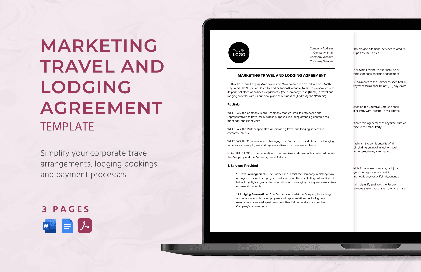 Marketing Travel and Lodging Agreement Template