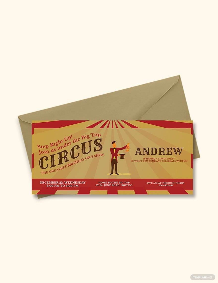 Circus Birthday Bash Invitation Template