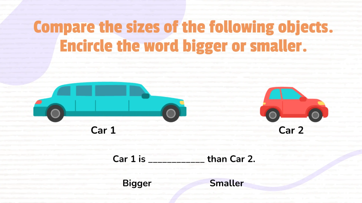 Free Comparing Sizes and Lengths of Object Template to Edit Online